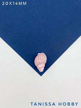 Бусина ракушка, керамика, 20х14мм, розовый, штука, П170