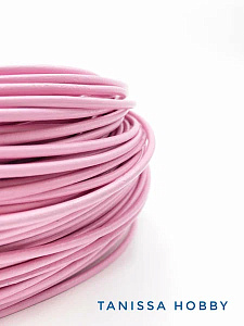 Кожаный шнур для чокеров 3,0мм розовый, 1м. ПР59