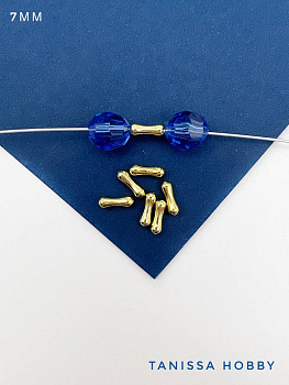 Разделители трубочки 7х2мм, 10шт, позолота. М710