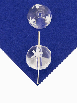 Стеклянная бусина лэмпворк снежинка, 12мм, Х282