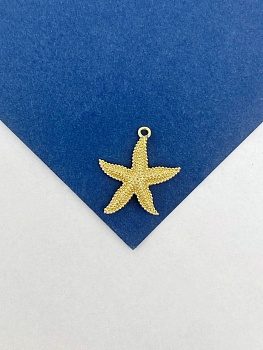 Подвеска морская звезда, 17х16мм, позолота, Ю933