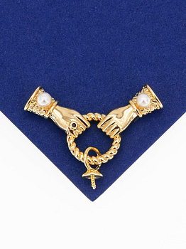 Концевик коннектор руки витой круг с бейлом для вклейки, позолота, А232