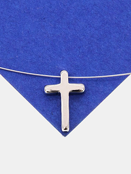 Подвеска разделитель крест, 13х9мм, родий, А929