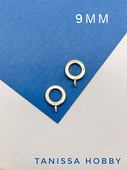 Бейл кольцо неразъёмное 9мм, позолота. К506