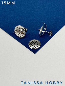 Швензы пусеты, основы для плетения, родий, Е616