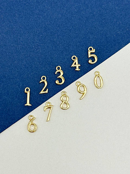 Цифры подвески 9мм, позолота