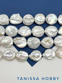 Жемчуг барочный 18мм, монетка, (культивированный) ШТУКА. Ж069