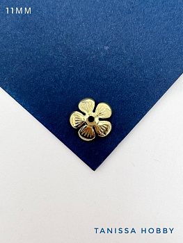 Шапочка для бусин цветок 11мм, позолота, ШТУКА, К906