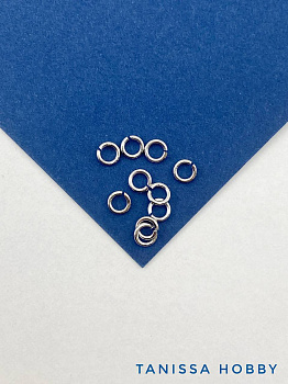 Соединительные колечки 4мм, толщина 0,8мм, 4х0,8мм, 10шт, родий, РА030