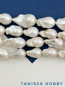 Жемчуг натуральный культивированный барочный капля барокко 22-28мм, штука, Ж006