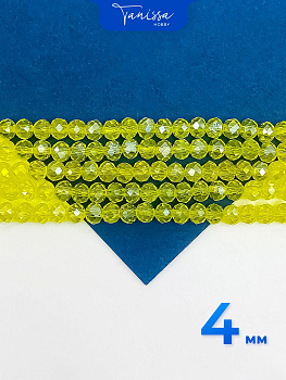 Хрусталь Рондели 4мм, желтый АВ, нить, Х484