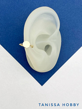 Кафф основа для вклейки 6мм, позолота, ШВ111