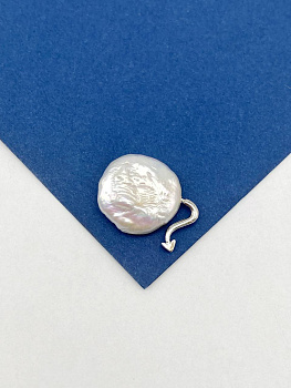 Хвостик для вклейки, 11х5мм, штука, родий, В113