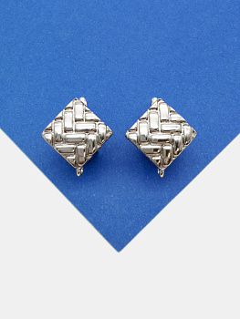 Швензы ромб квадрат, английский замок, родий, ШВ402