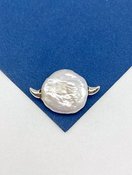 Рожки для вклейки, 4х3,5мм, пара, родий, В115