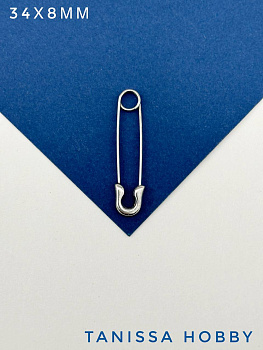 Подвеска коннектор булавка, 34х8мм, сталь, Ч710