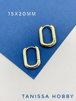 Швензы конго, овалы, бублики 15х20мм, позолота, Корея, 973