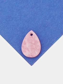 Подвеска лепесток, акрил, розовый, П166