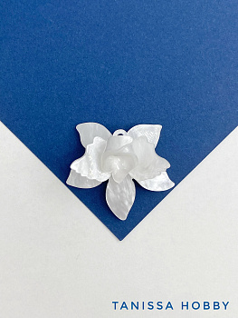 Подвеска цветок, 22мм, белый, П286