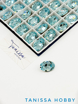 Кристалл овал Oval, Aquamarine, 14х10мм, Tanissa Crystals, СТ528
