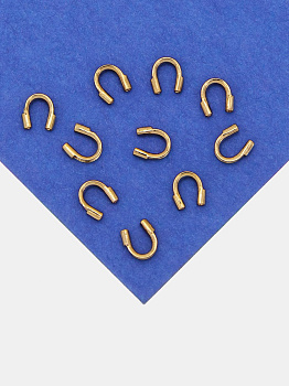 Протектор подкова защита для тросика, позолота, 10шт, РА120