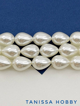 Жемчуг Майорка, капля, 16х12мм, штука, МА004