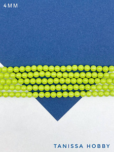 Жемчуг Майорка, зеленый, Light Green, 4мм, нить, МА192