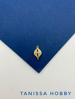 Коннектор с фианитами, позолота, А624