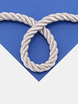 Шнур витой белый 8мм, метр, Ш036