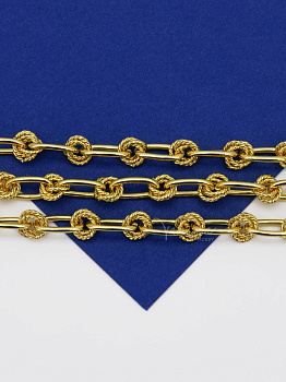 Цепочка овалы вензель 12х6мм, позолота, 50см, СН010