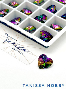 Подвеска кристалл сердце, Vitrail Medium, 10мм, Tanissa Crystals, СТ360