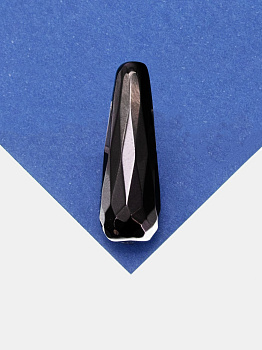 Черный агат, бусина капля огранка, 30х10мм, штука, Б349