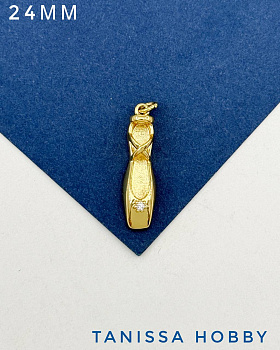 Подвеска пуанты балерина профессия танцор 24мм, позолота, А934