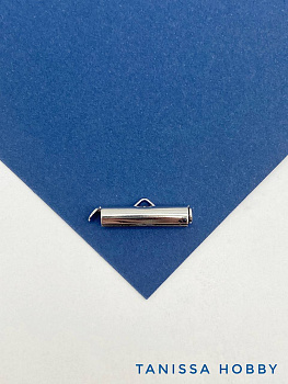 Концевик цилиндр, 20х4мм, родий, К018