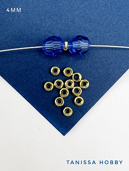 Разделители для бусин бублик, 4мм, 10 ШТУК, позолота, М018