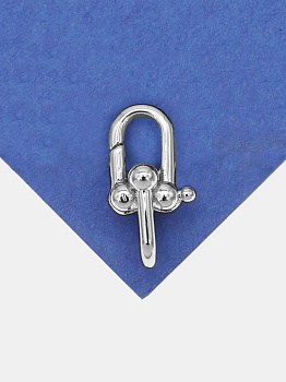 Карабин коннектор звенья цепи, 17х8мм, родий, Р029