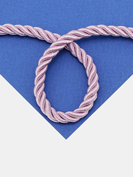 Шнур витой лавандовый 5мм, метр, Ш041