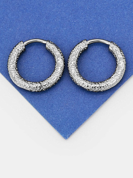 Швензы кольца конго фактурные 18х3мм, родий, 901