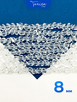 Хрусталь крошка треугольник, 8мм, прозрачный, нить, Х325