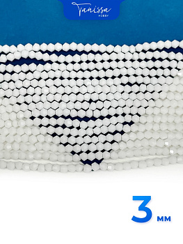 Хрусталь Биконусы 3мм, белый, нить, Х470
