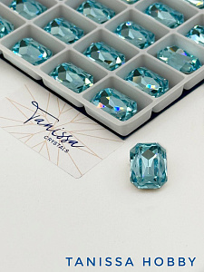 Кристалл прямоугольник Octagon, Aquamarine, 14х10мм, Tanissa Crystals, СТ434