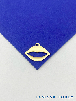 Подвеска губы, 13х18мм, сталь, позолота, Ш432