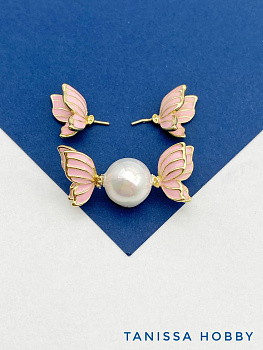 Крылья бабочки для вклейки, 15х10мм, ПАРА, позолота, В422