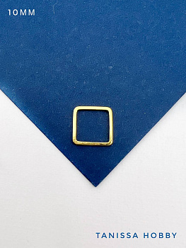 Коннектор квадрат неразъемный, 10мм, позолота, Р211