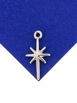 Подвеска полярная звезда, 16мм, родий, Ю201