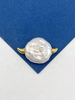 Рожки для вклейки, 4х3,5мм, пара, позолота, В121