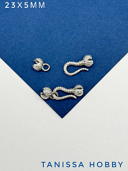 Замочек концевик каллот, карабин крючок, 5мм, родий, К607