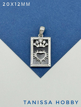 Подвеска карты Таро Императрица, черная, родий, Р430