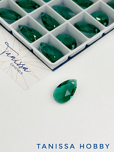 Подвеска кристалл капля, Emerald, 16мм, Tanissa Crystals, СТ511