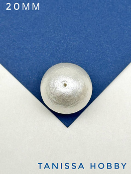 Хлопковый жемчуг 20мм, айвори. Япония. ЖХ18
